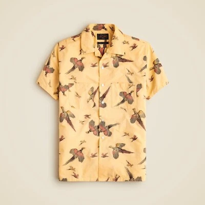 NWT BEAMS PLUS X J.Crew Cotton-blend Camp-collar Shirt Size S Yellow - Image 1 of 3