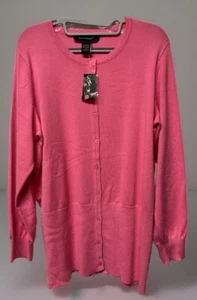 Ashley Stewart Lightweight Cardigan sweater Plus Size 18/20 Pink Button Down NWT - Picture 1 of 4