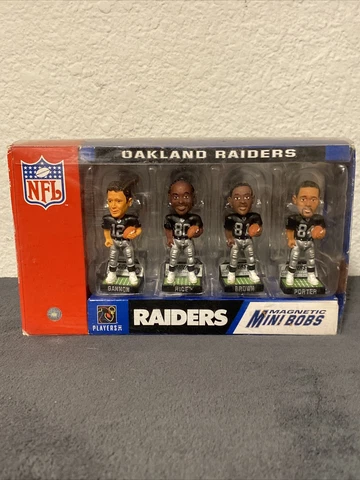 OAKLAND RAIDER Collectibles NFL Magnetic Mini Bobs Bobble Heads Set Cover