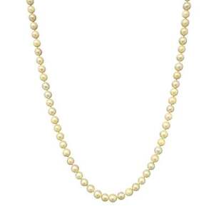 Vintage 24" Pearl Necklace With 18K Gold Flower Clasp