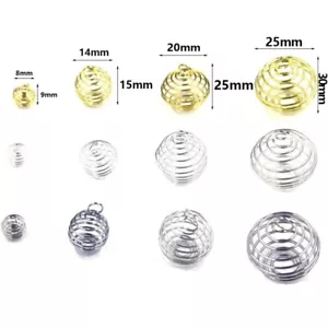 Herstellung Fundstücke 10 Stck. Spirale Perlen Käfige Anhänger Schmuck zum Selbermachen Zugang Halskette - Bild 1 von 14