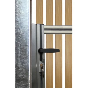 Schloß/Drückergarnitur für Gehtür und Drehtor 1-flg, für H=100 - Bild 1 von 1