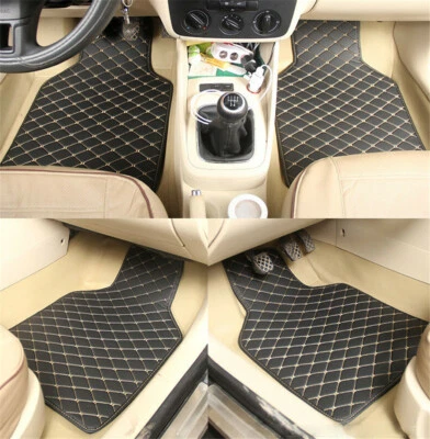 4x Alfombrillas impermeables para coche alfombrillas de cuero resistentes al desgaste alfombrillas de revestimiento delanteras traseras Foto 1 de 4