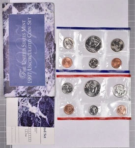 1997 U.S. Mint Uncirculated 10 Coin Set With Envelope  - Picture 1 of 2