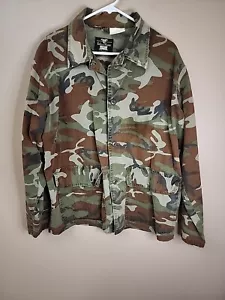 Vintage Men's Large Field And Fireside Camo Hunters Jacket 70s Chore Hunting - Picture 1 of 8