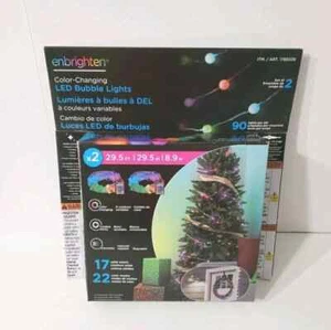 Enbrighten LED Color Changing Bubble Lights 2 x 29.5 ft w/Remote 180 Bulbs - Picture 1 of 3