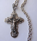 Silver Crucifix Pectoral Russian Cross with Chain 21,6 g