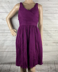 J. Crew Formal Dress Size 2 XS Purple 100% Silk Chiffon Pleated Sleeveless Gown - Picture 1 of 12