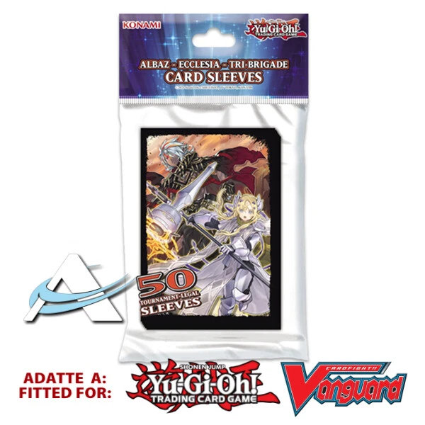50 Bustine Protettive ALBAZ ECCLESIA TRI-BRIGADE Small Sleeves KONAMI YUGIOH