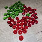 70 Glass Gems Red And Green