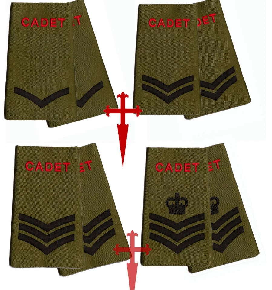 ALL RANKS Pair of ACF / CCF RANK SLIDES for MTP ( Army Cadet Force Olive Green - Image 1 of 1