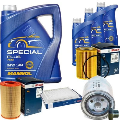 Bosch Inspection Set 8L mannol Special Plus 10W-30 pour Van de Nissan Terrano II - Photo 1/4
