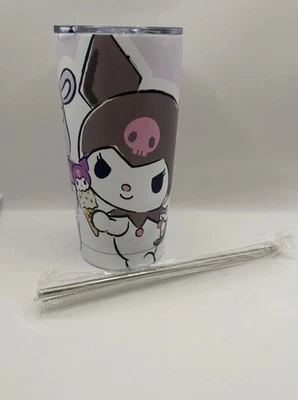 NUEVO 20oz Vaso Aislado Acero Inoxidable - Taza de Viaje Tapa Pajita Lindo Anime Foto 1 de 4
