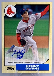 HENRY OWENS 2017 Topps '87 AUTOGRAPH Insert Card #1987A-HO Red Sox Auto 1987 - Picture 1 of 4