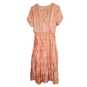 Ulla Johnson Eudora Midi Dress Womens 2 Silk Blend Organza Beaded Coquette Boho - Picture 1 of 13