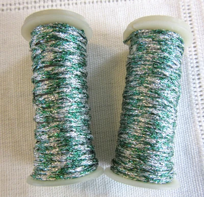 2 Kreinik Metallics Iron-on #6355 WINTERGREEN Medium #16 Braids Thread lot - Image 1 of 4