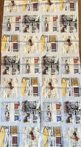 Diana Phalen For Elizabeth's Studio Cotton Fabric Winter House Scene 23 x 43” - Picture 1 of 3