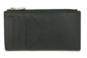 100% AUTH Louis Vuitton Taigarama Card Coin BLACK Men Wallet Card Holder w/ COA - Picture 1 of 11