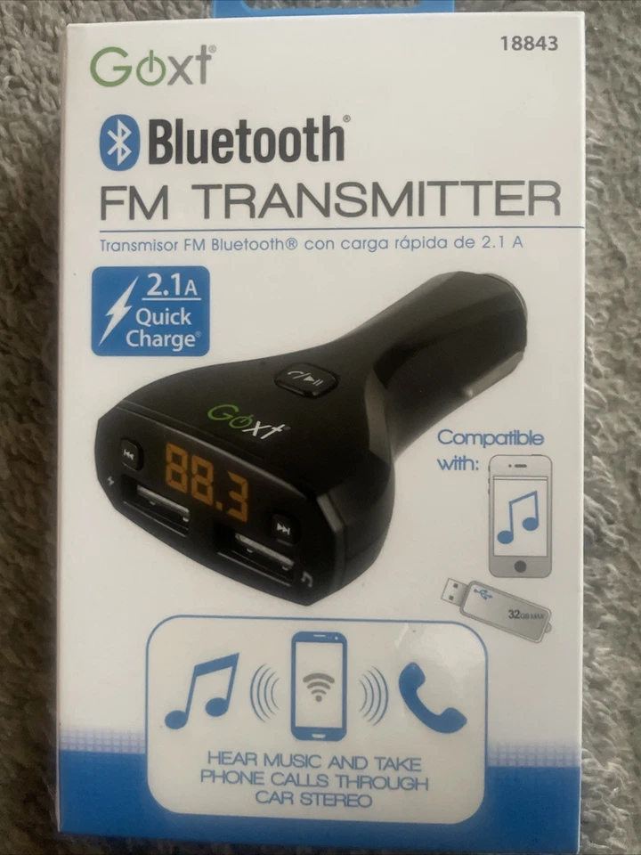 GOXT 18843 2.1 Amp Quick Charge Bluetooth FM Transmitter