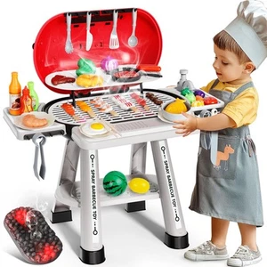 68 Pcs Toy BBQ Grill Set for Kids, with Light, Sound & Play Food, Kids Grill ... - Picture 1 of 6
