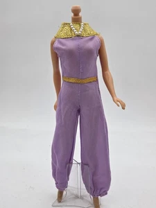 Vintage Barbie Clone Sleeveless Purple Harem Jumpsuit with Gold Collar Beaded  - Picture 1 of 11