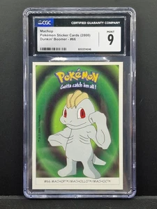 Machop Pokemon Sticker Card (2000) Dunkin’ Boomer CGC Grade 9 Population 1! - Picture 1 of 6