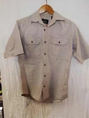 RedHead Mens Utility Shirt Short Sleeve Beige/Khaki Buttons Small - Image 1 of 4