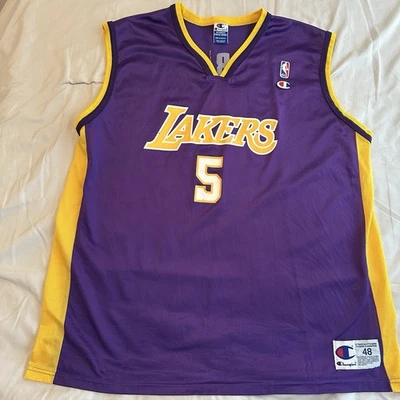 Champion Official Robert Horry Lakers 5 Purple Jersey (Size 48) Shirt - Image 1 of 4