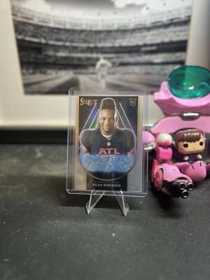 2023 Panini Select * Bijan Robinson  * Neon Icons #NI-BRO SILVER Prizm (RC) - Image 1 of 2