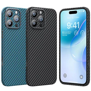 Für iPhone 16 Pro Max Linse Schutz Hülle Aramid Carbon Faser Leicht Robuste Case - Picture 1 of 34