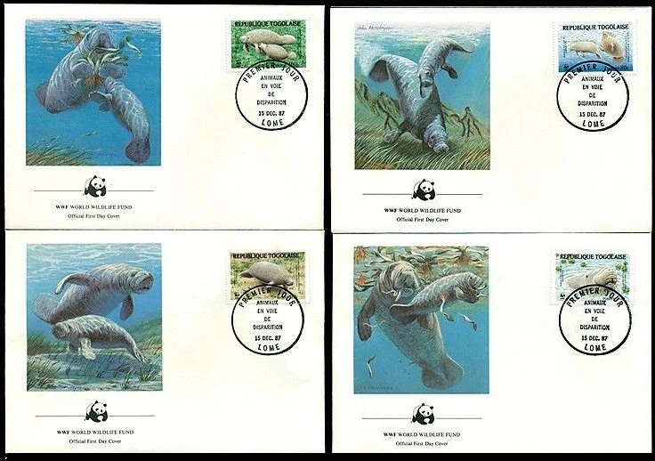 Togo 1984 WWF, FDC, Manatee, Seal, Marine Life   - Image 1 of 1