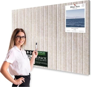 Large Cork Bulletin Board for Wall 36"x24" 6 Pack Felt Slat Wall Panel Tiles ... - Picture 1 of 7