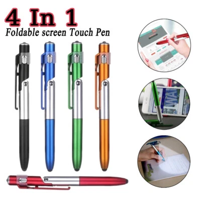 4-in-1 Touch Screen Pen Stylus Ballpoint Pen LED Flashlight Phone Stand Holder - Image 1 of 4