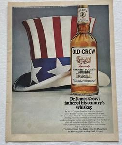De colección 1969 Old Crow Whisky Impresión en Color Anuncio Life Revista Alcohol Licor Licores - Imagen 1 de 2