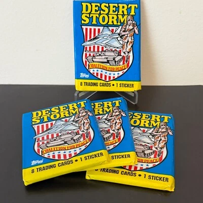 1991 Topps Desert Storm - 4 Sealed Packs - Gulf War Iraq Iraqi USA - Image 1 of 3