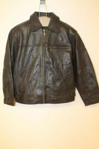 MENS GEORGETOWN LEATHER DESIGN VINTAGE BLACK LEATHER PILOT/FLIGHT JACKET SZ XS - Picture 1 of 5