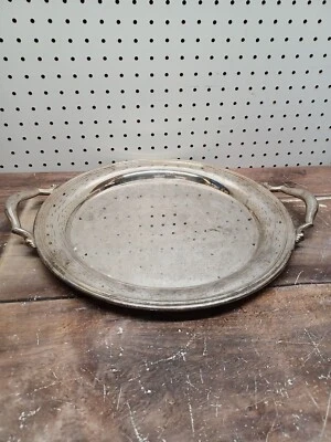 Oneida Silverplate Ridgewood 14 1/2" Round Serving Tray w/Handles Made in USA - Image 1 of 4