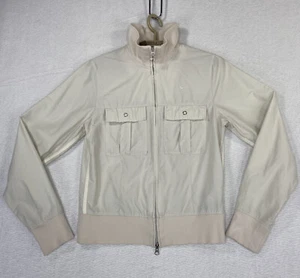 Nike Jacket Girls (4-6) Ivory Light Pink Trim Cotton Blend Full Zip Long Sleeve - Picture 1 of 12