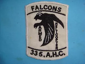VIETNAM KRIEG PATCH, US 335. BEWAFFNETER HELIKOPTER "" FALKEN"" 3. ZUG SCHONENSCHIFFE - Bild 1 von 2