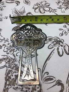 VINTAGE LENOX ISRAEL Sterling Silver Filigree Chai Dove Jewish Judaica Bookmark - Picture 1 of 12