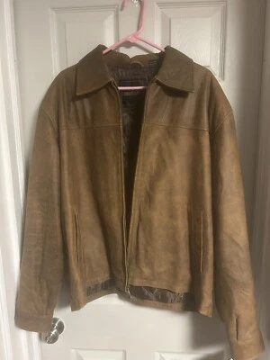 Chaqueta con cinturón de motocicleta de cuero negro excelente de colección para hombre talla grande look Segunda Guerra Mundial Foto 1 de 4