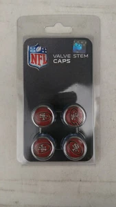 New NFL Car Truck Chrome Finish Tire Valve Stem Caps Covers San Francisco 49ers - Picture 1 of 5