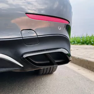Für Mercedes Benz E-Klasse W214 AMG Limo 2024+ Auspuffblende Abdeckung Schwarz - Picture 1 of 4