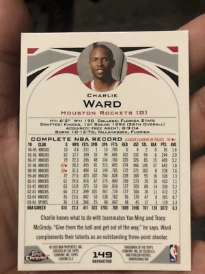 Topps Finest Refractor Charlie Ward 2005 Foto 1 de 2