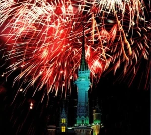 Cinderella's Castle Fireworks Walt Disney World Resort Florida Vintage Postcard - Picture 1 of 4