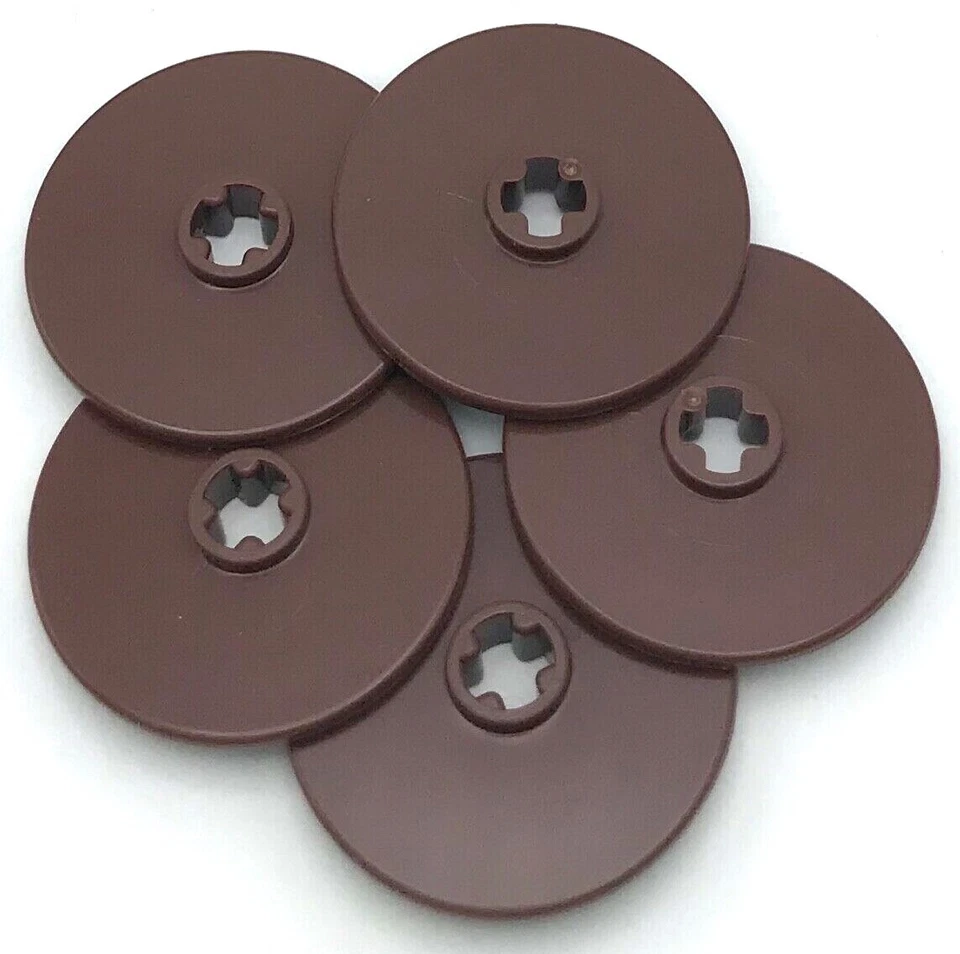 Lego 5 New Reddish Brown Technic Disk 3 x 3 Pieces - Image 1 of 1