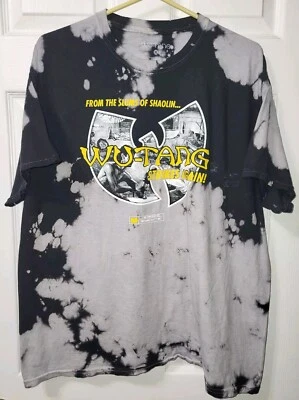 Camiseta WU-TANG Clan Para Hombre Talla XL Camiseta Manga Corta Negra Blanca Tie Dye Foto 1 de 4