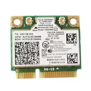 Carte wifi Intel Wireles ac 7260 Mini Pcie Bluetooth 4.0 04X6010 04W3814 04X6090 - Photo 1/11