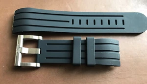 Genuine TW Steel Grandeur Black Rubber Watch Strap & Buckle 24mm TWB131 - Picture 1 of 5