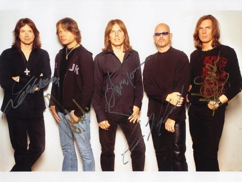 Europe genuine autograph 8"x12" photo signed In Person Swedish Rock Band Cover
